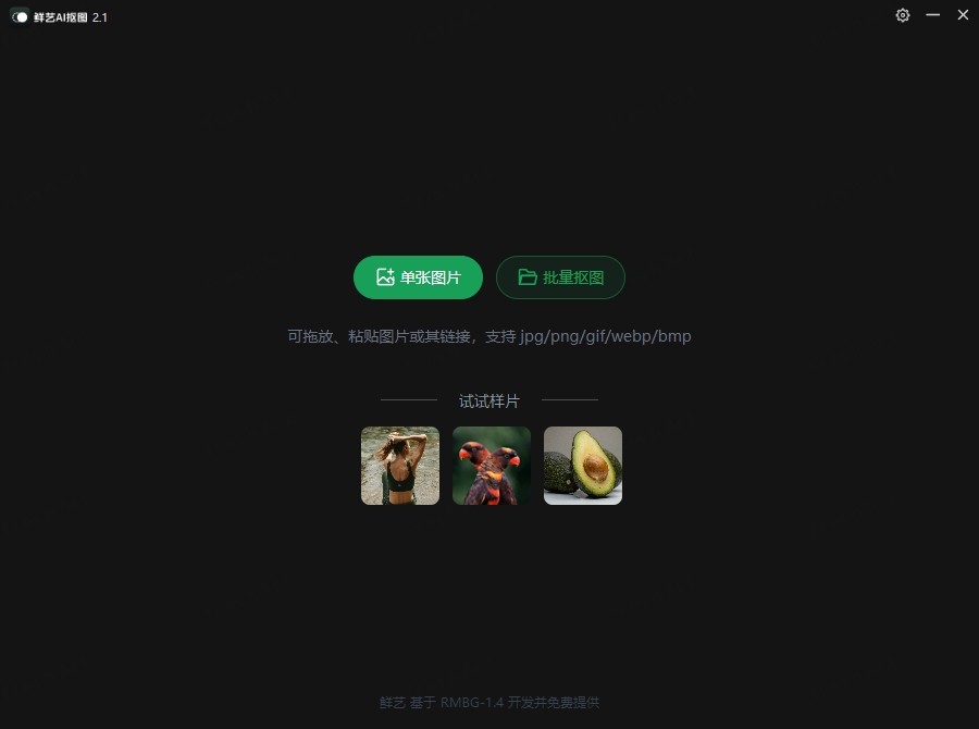 鲜艺Ai抠图 v2.1.0 Ai模型抠图工具