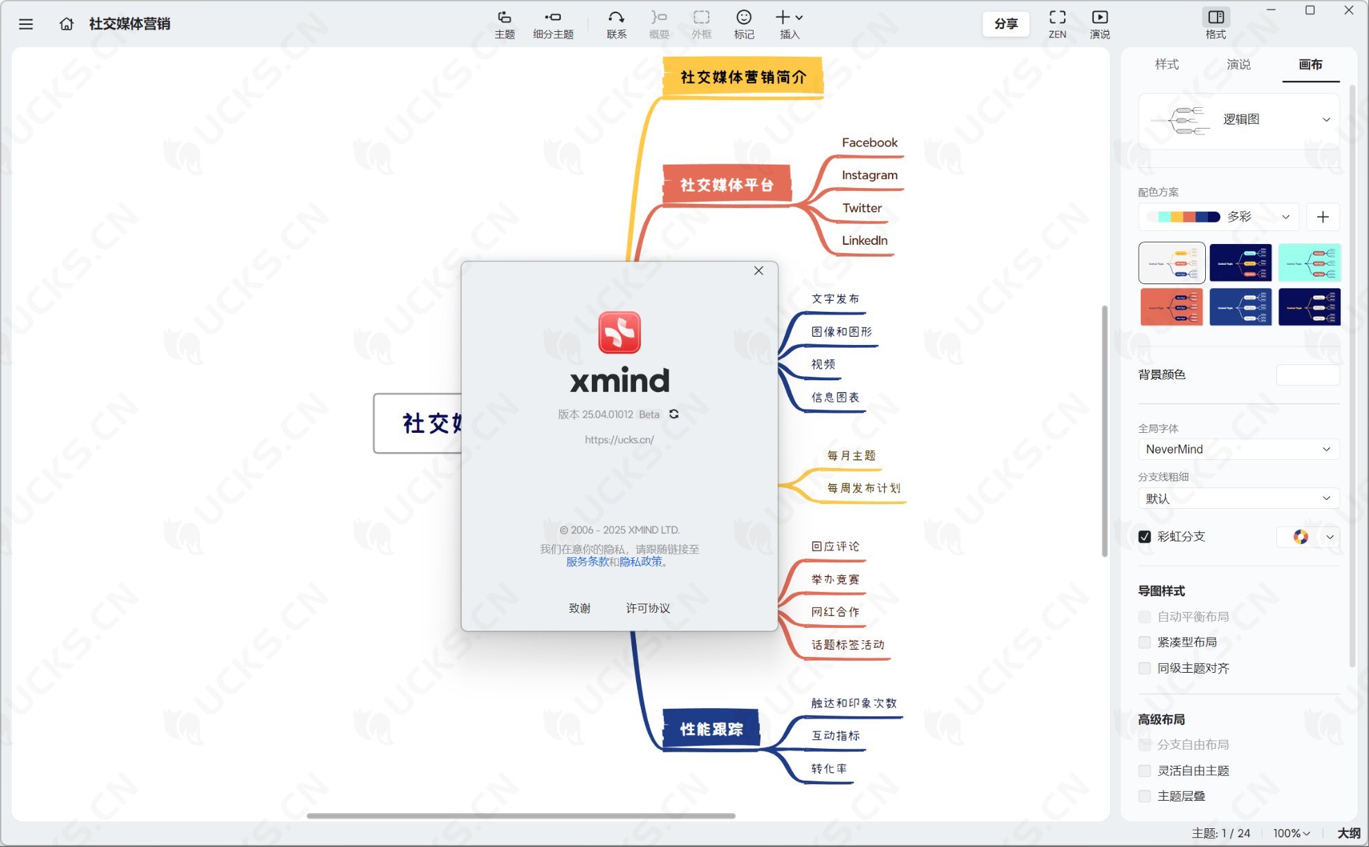 图片[2]-XMind Pro win 2025.04.01 中文破解版，强大的思维导图创作软件-ucks