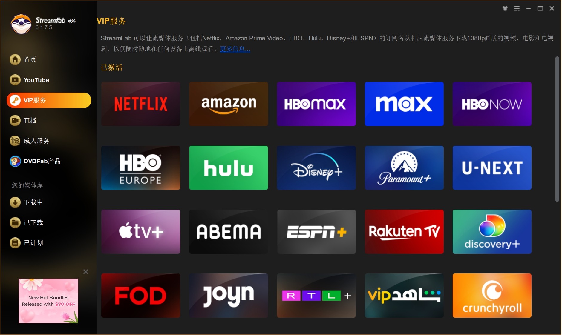 DVDFab StreamFab v6.1.7.5破解版,YouTube/Instagram等视频下载工具