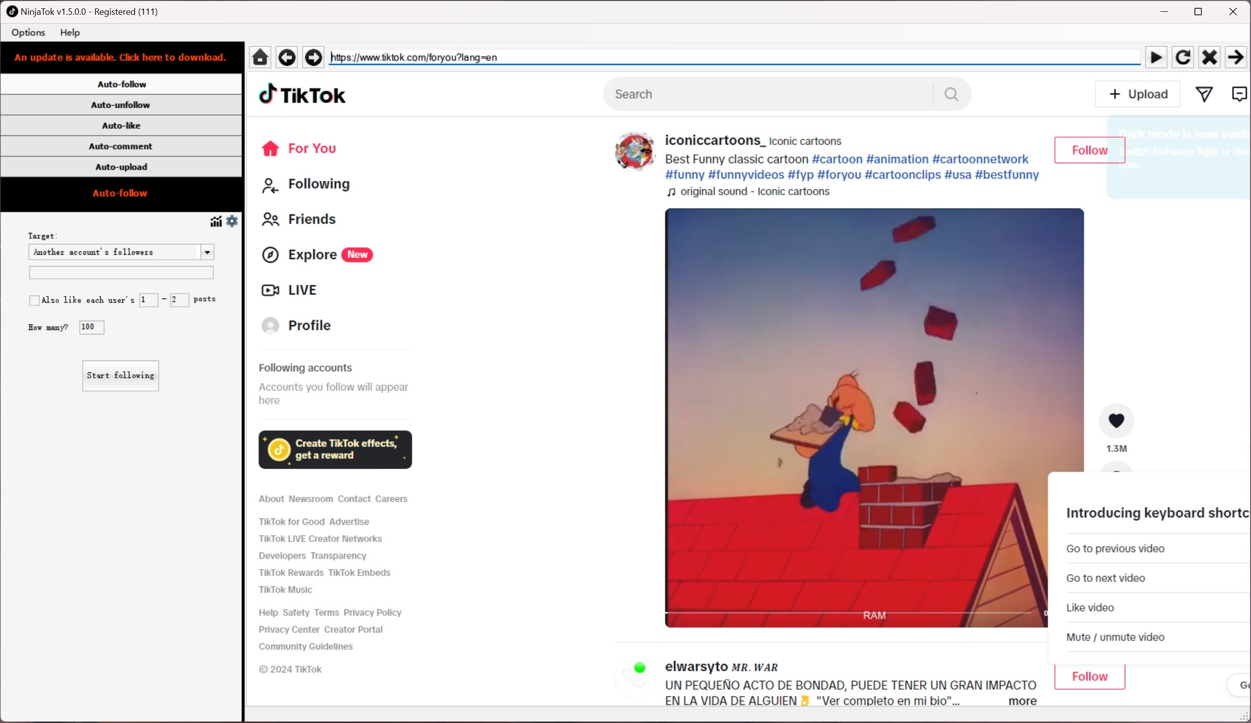 NinjaTok 1.5.0.0破解版,TikTok机器人,TikTok养号引流工具