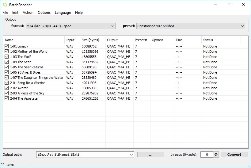 BatchEncoder v5.1 音频编码无损批量转换处理工具
