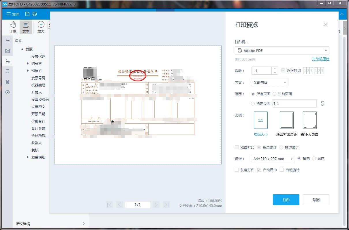 数科OFD 5.0，OFD文件阅读器，OFD发票预览打印工具